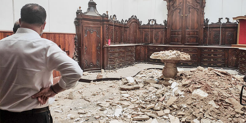 La iglesia de las Santas Justa y Rufina sufre un derrumbe del techo de la sacristía